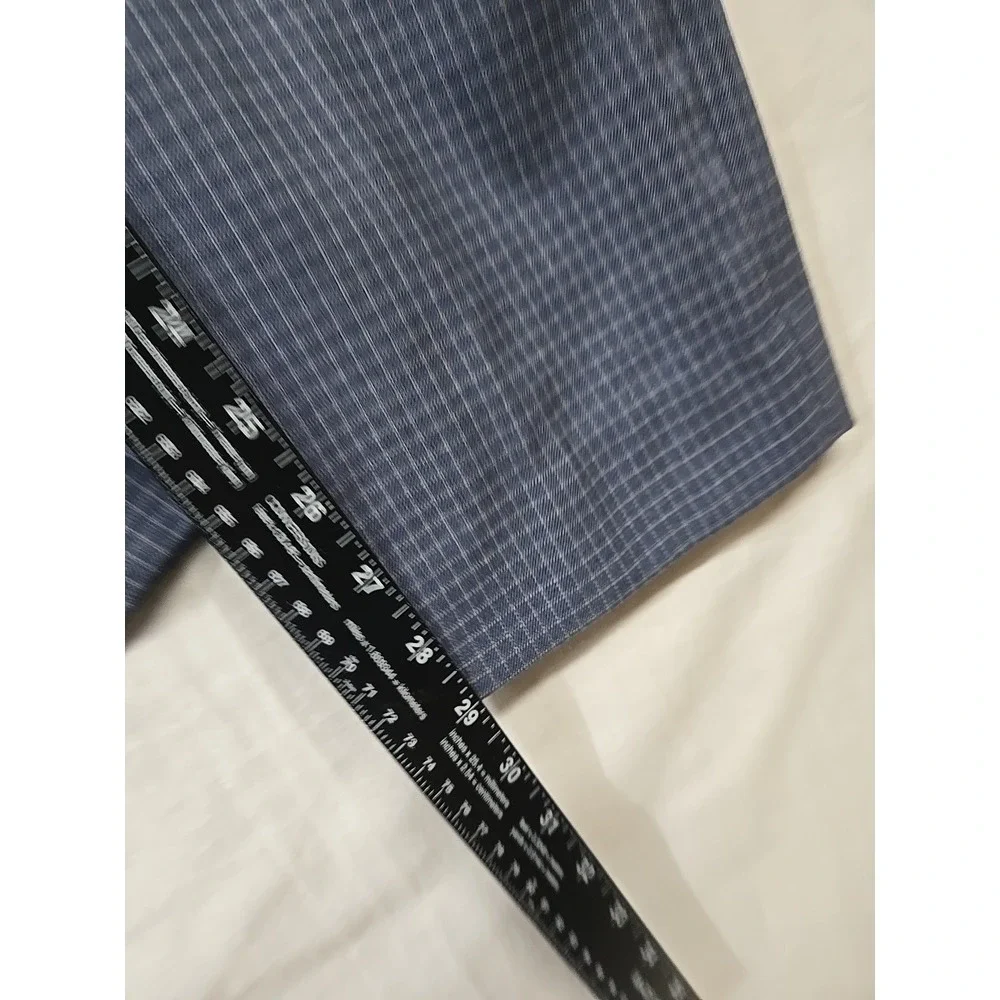 BANANA REPUBLIC Slim Fit Stretch Blue Gray Check Dress Pants Men's 32x30 (32×29)